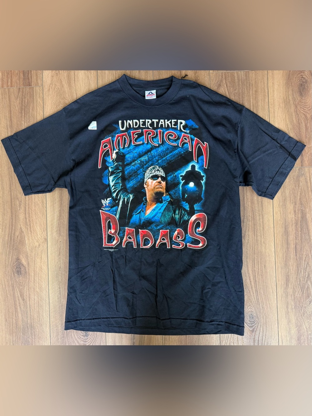 Vintage The Undertaker American Badass WWF T-Shirt Size XL 2000 Double Sided NWT